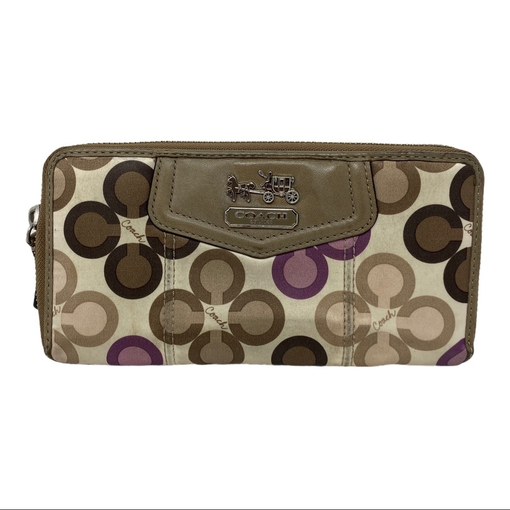 Coach Madison Clover sateen zip around wallet